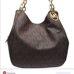 Large Dark Brown Michael Kors Canvas Purse